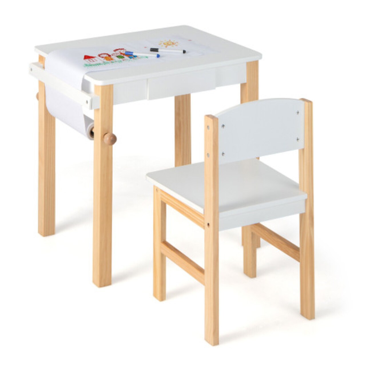 Toddler art table with best sale paper roll